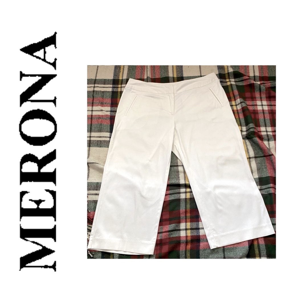 6/$20 Merona a white Capri pants 4 Pockets Size 12